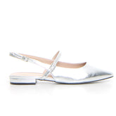Slingback bassa a punta silver | Boscaini Scarpe