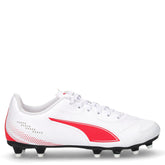 Vitoria II FG/AG scarpa da calcio in ecopelle bianco rosso | Boscaini Scarpe