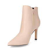 Tronchetto a punta in ecopelle crema | Boscaini Scarpe