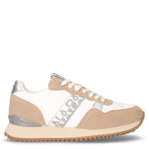 Sneaker in ecopelle e tessuto bianco beige | Boscaini Scarpe