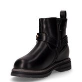 Stivaletto in ecopelle con cinturino cuori bambina nero | Boscaini Scarpe