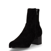 Stivaletto con tacco in ecopelle scamosciata nero | Boscaini Scarpe