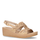 Sandalo con strass e zeppa sabbia - Sandali Con Tacco Donna | Boscaini Scarpe
