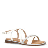 Sandalo in pelle bianco argento | Boscaini Scarpe