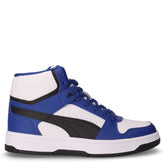 Rebound slam mid jr sneaker in ecopelle ragazzo blu e bianco | Boscaini Scarpe
