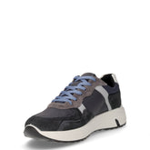 Sneaker in pelle e tessuto notte antracite | Boscaini Scarpe