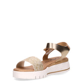 Sandalo con zeppa platino | Boscaini Scarpe