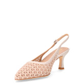 Slingback in rafia ed ecopelle con tacco rosa | Boscaini Scarpe