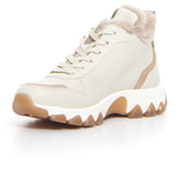 Sneaker in ecopelle con zip beige marrone chiaro | Boscaini Scarpe