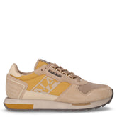 Sneaker in pelle e tessuto giallo beige | Boscaini Scarpe