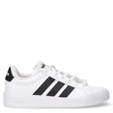 GRAND COURT 3.0 J sneakers in ecopelle e tessuto con tre strisce laterali bianco nero | Boscaini Scarpe