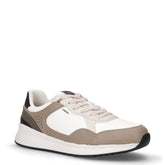 Branthon sneaker in pelle e tessuto bianco sabbia | Boscaini Scarpe