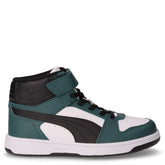 Rebound Slam sneaker in ecopelle bambino verde nero bianco | Boscaini Scarpe