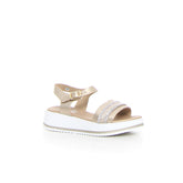 Sandalo con zeppa da bambina platino argento | Boscaini Scarpe