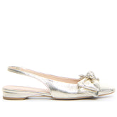 Sandalo con fiocco platino | Boscaini Scarpe