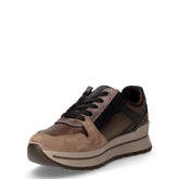 Sneaker in pelle con zeppa rame fango | Boscaini Scarpe