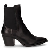 Stivaletto camperos in pelle con tacco nero | Boscaini Scarpe