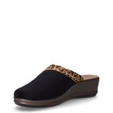 Ciabatta in tessuto con zeppa nero | Boscaini Scarpe