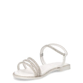Sandalo in ecopelle e tessuto bambina cristallo strass | Boscaini Scarpe