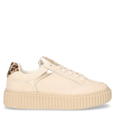 Sneaker in ecopelle con platform beige | Boscaini Scarpe