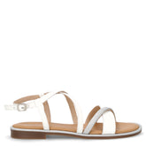 Sandalo in pelle bianco argento | Boscaini Scarpe