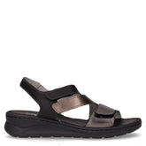 Sandalo con zeppa nero fucile | Boscaini Scarpe