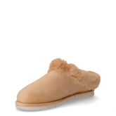 Ciabatta in tessuto con ecopelliccia beige | Boscaini Scarpe