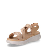 Sandalo in ecopelle con fasce elastiche beige | Boscaini Scarpe