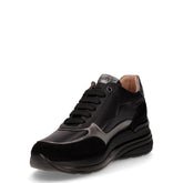 Sneaker in ecopelle con zeppa nero | Boscaini Scarpe