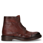 Stivaletto stringato in pelle con zip legno | Boscaini Scarpe