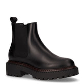 Stivaletto beatles in pelle con tacco nero | Boscaini Scarpe