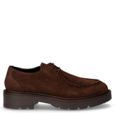 Stringata casual in pelle scamosciata marrone | Boscaini Scarpe