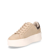 Sneaker in ecopelle con platform beige | Boscaini Scarpe