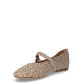 Ballerina in tessuto con cinturino bronzo | Boscaini Scarpe