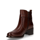 Tronchetto in pelle con zip marrone | Boscaini Scarpe