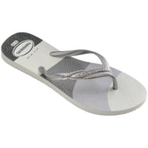 Fantasia gloss ciabatta infradito white silver | Boscaini Scarpe