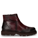 Stivaletto in pelle con zip marrone scuro | Boscaini Scarpe