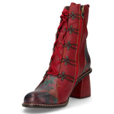 Tronchetto con zip in pelle rosso | Boscaini Scarpe