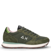 Ally Solid sneaker in tessuto e pelle verde militare scuro | Boscaini Scarpe