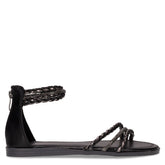 Sandalo con zip nero | Boscaini Scarpe