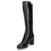 Stivale in pelle e tessuto con tacco nero | Boscaini Scarpe