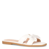 Ciabatta con fiocco in ecopelle bianco | Boscaini Scarpe