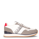 Sneaker in ecopelle e tessuto bianco grigio navy | Boscaini Scarpe