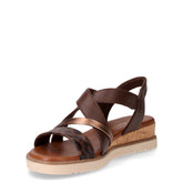 Sandalo in ecopelle con zeppa mocca | Boscaini Scarpe