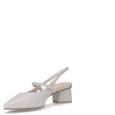 Slingback con tacco argento | Boscaini Scarpe