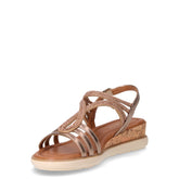 Sandalo in ecopelle con strass bronzo | Boscaini Scarpe