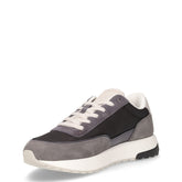 Low Top Lace Up Repreve Mix sneaker in pelle e tessuto grigio | Boscaini Scarpe