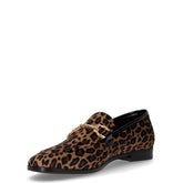 Mocassino con staffa in tessuto miele nero | Boscaini Scarpe