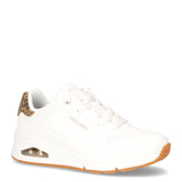 Uno jungle nite sneaker in ecopelle bianco leopardo | Boscaini Scarpe