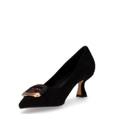 Décolleté a punta in tessuto nero | Boscaini Scarpe